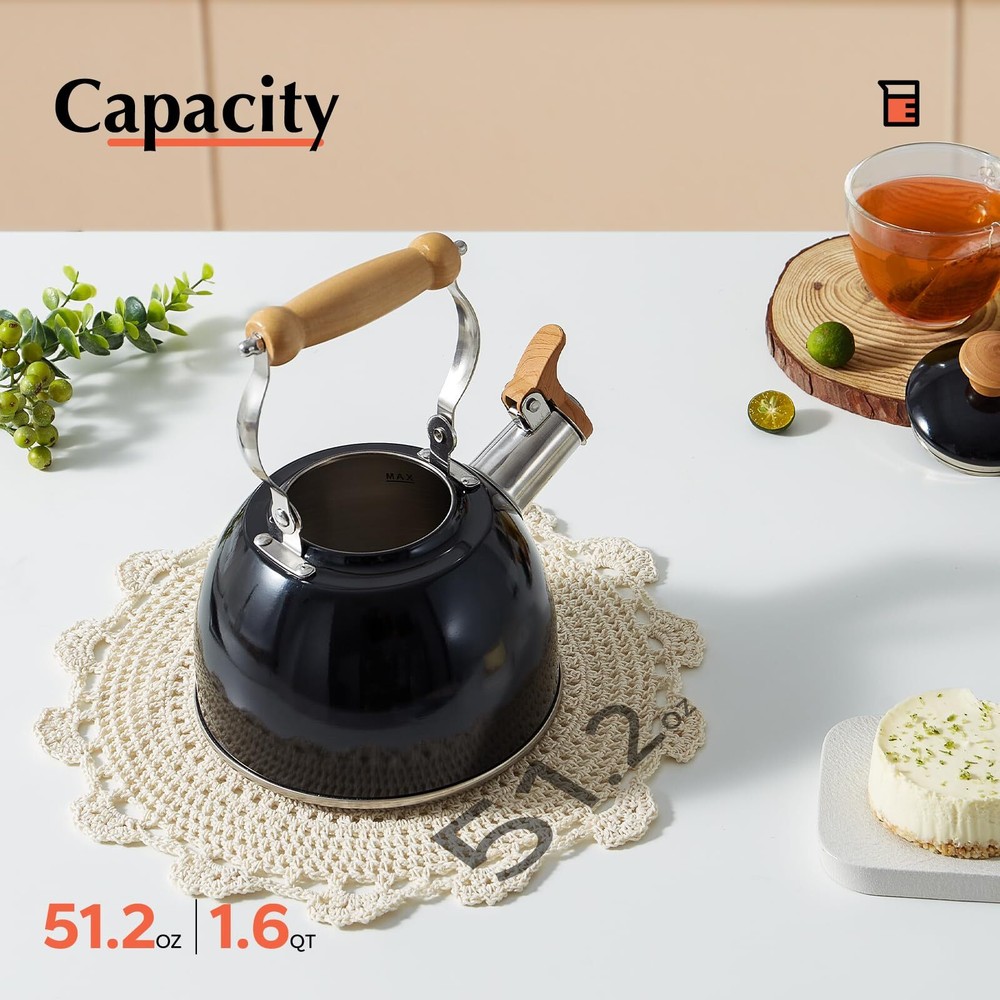 Tea Kettle Tea Pot with Cool Touch Ergonomic Handle Teapot Food Grade Stainle...