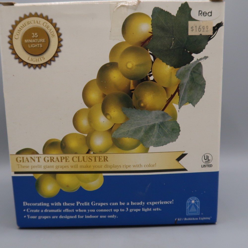 Indoor Large Grape Cluster String Lights Red