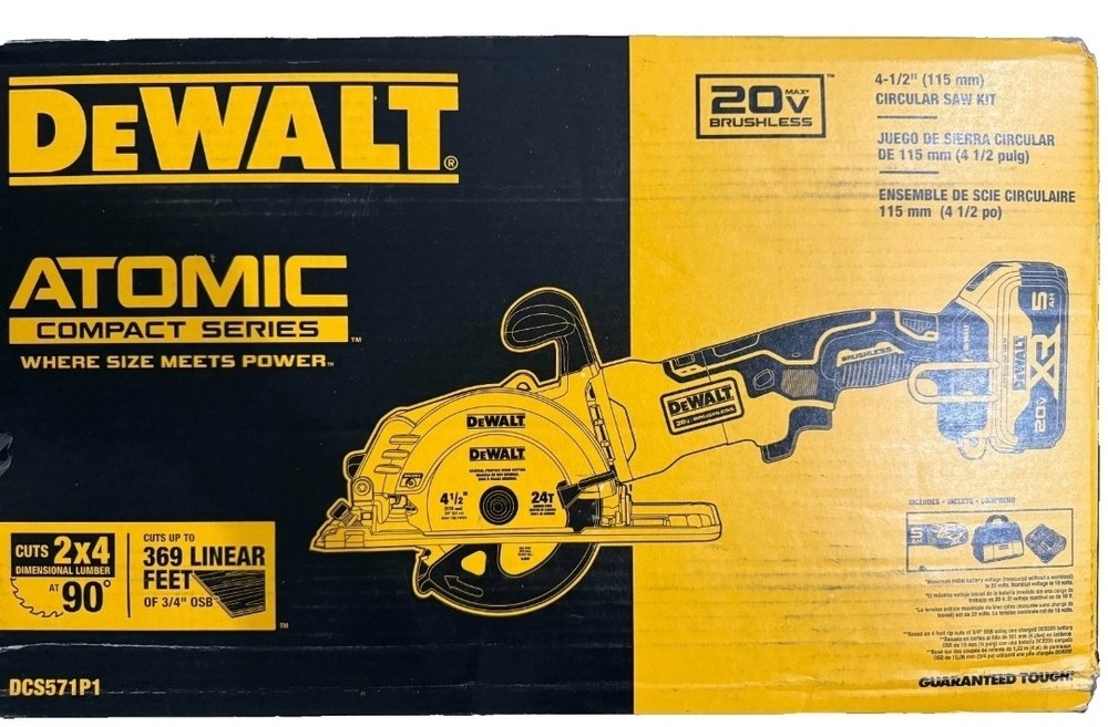 Dewalt DCS571P1 20V ATOMIC MAX Cordless Brushless 4-1/2" Circular Saw Kit