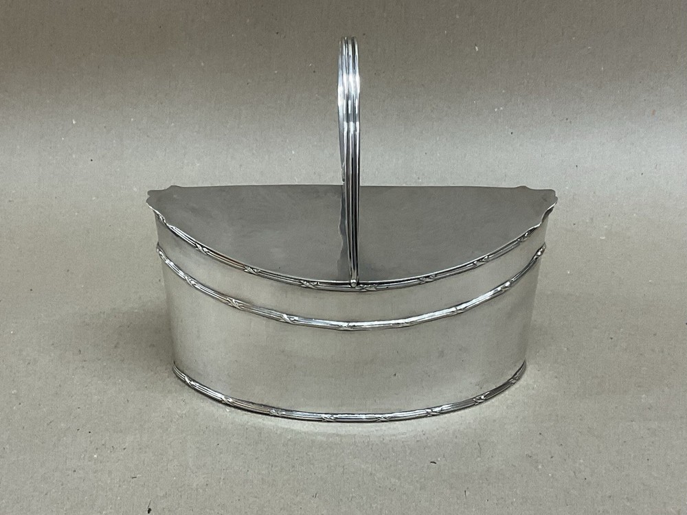 Silver Plated Oval Tea Caddy Antique Victorian C1890