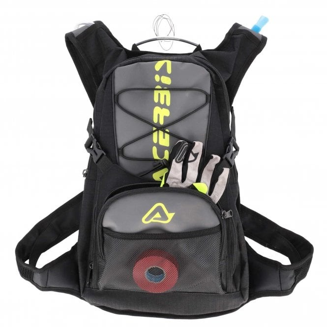 Acerbis H2O Hydration Pack - 10L Backpack w/2L Hydration Pack (Black/Grey/Fluo)