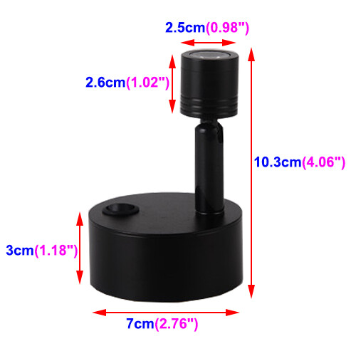 3W LED Picture Light Battery-Powered Wall Night Lamp Button Adjustable Spotlight