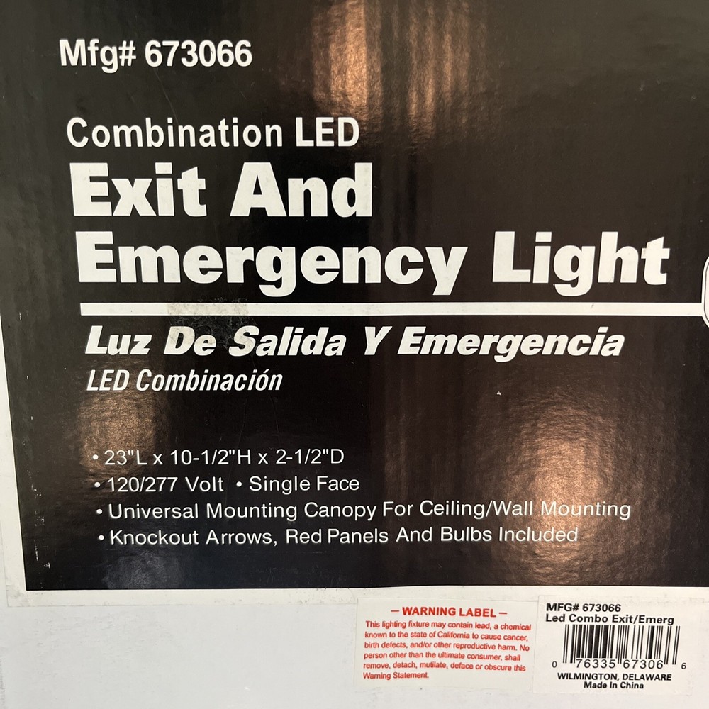 Combination LED Exit and Emergency Light