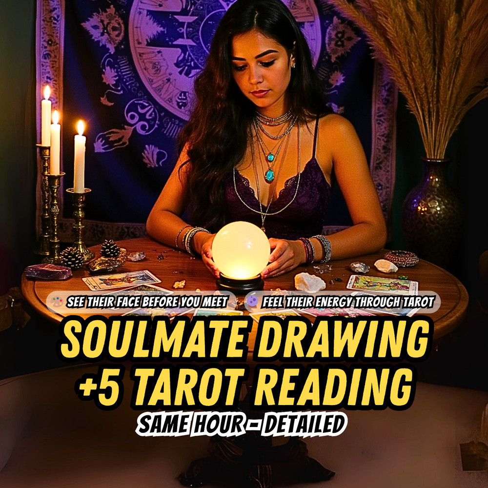 Soulmate Drawing + Tarot Reading, Same Day Tarot Reading, Same Hour Psychic Read