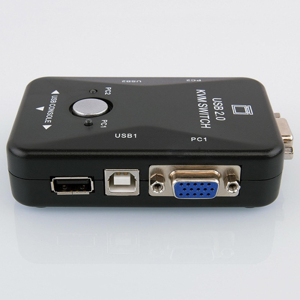USB 2 Ports KVM Key-Press Switch Device Keyboard Monitor For Desktop/Computer
