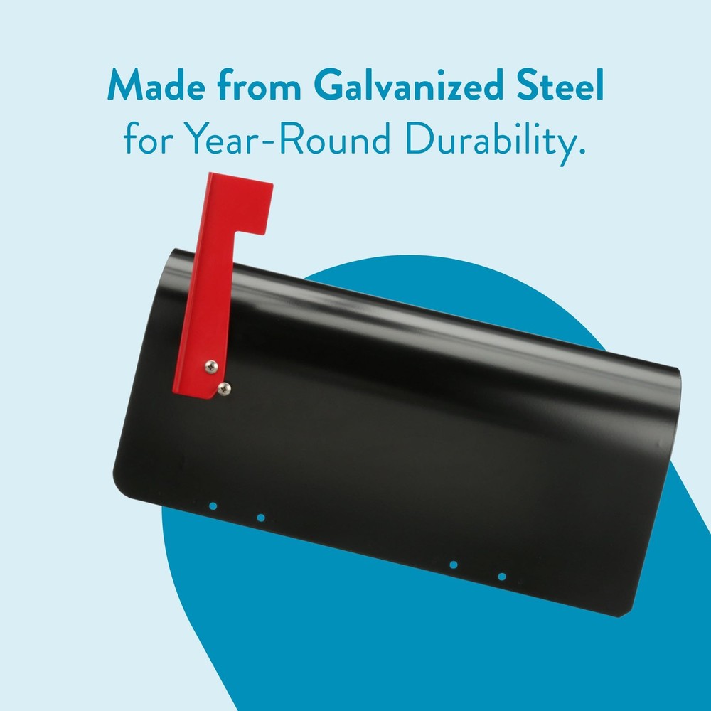 Architectural MAILBOXES Ironside Large Capacity Galvanized Steel black, Post-...