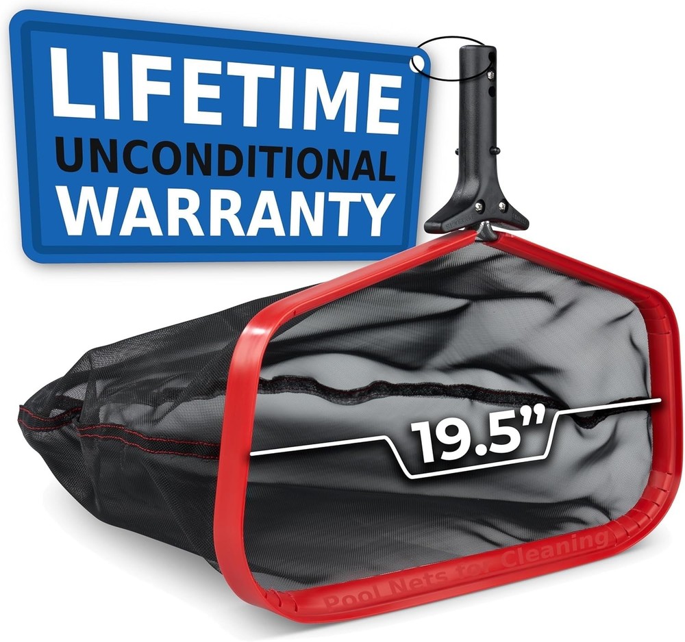 ProTuff 19" Pool Skimmer Net with Aluminum Handle & Deep Mesh Fast Cleaning