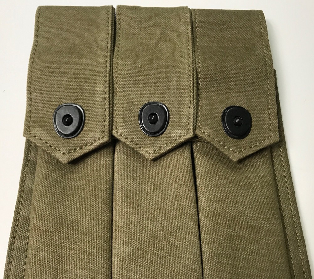 WWII US GREASE GUN 3 CELL AMMO POUCH