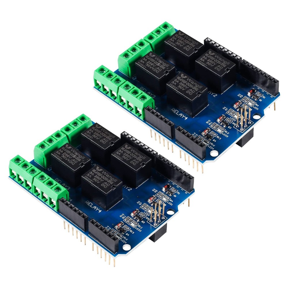 2Pcs 4 Channel Relay Shield 5V Module Four Way Channel Relay Control Board Ex...