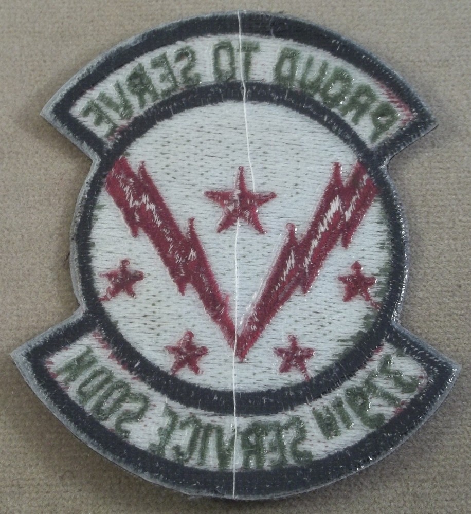 US Air Force 379th Service Squadron Subdued Cut Edge Patch