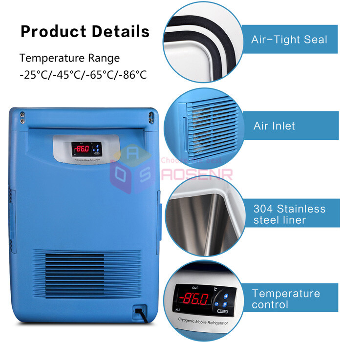 20L -86°C Portable Ultra Low Temperature Deep Freezer Refrigerator Lab Freezer