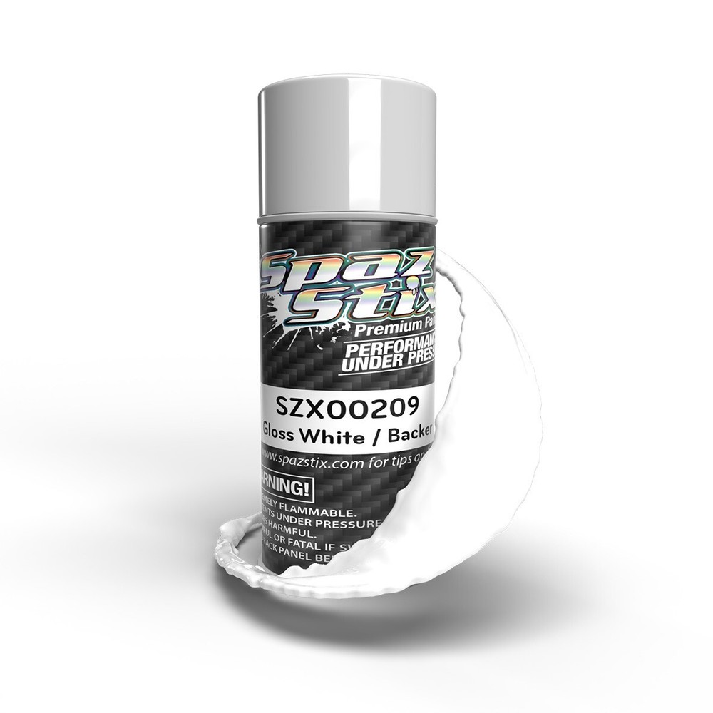 Spaz Stix 00209 Solid White / Glow Backer Aerosol Paint 3.5oz