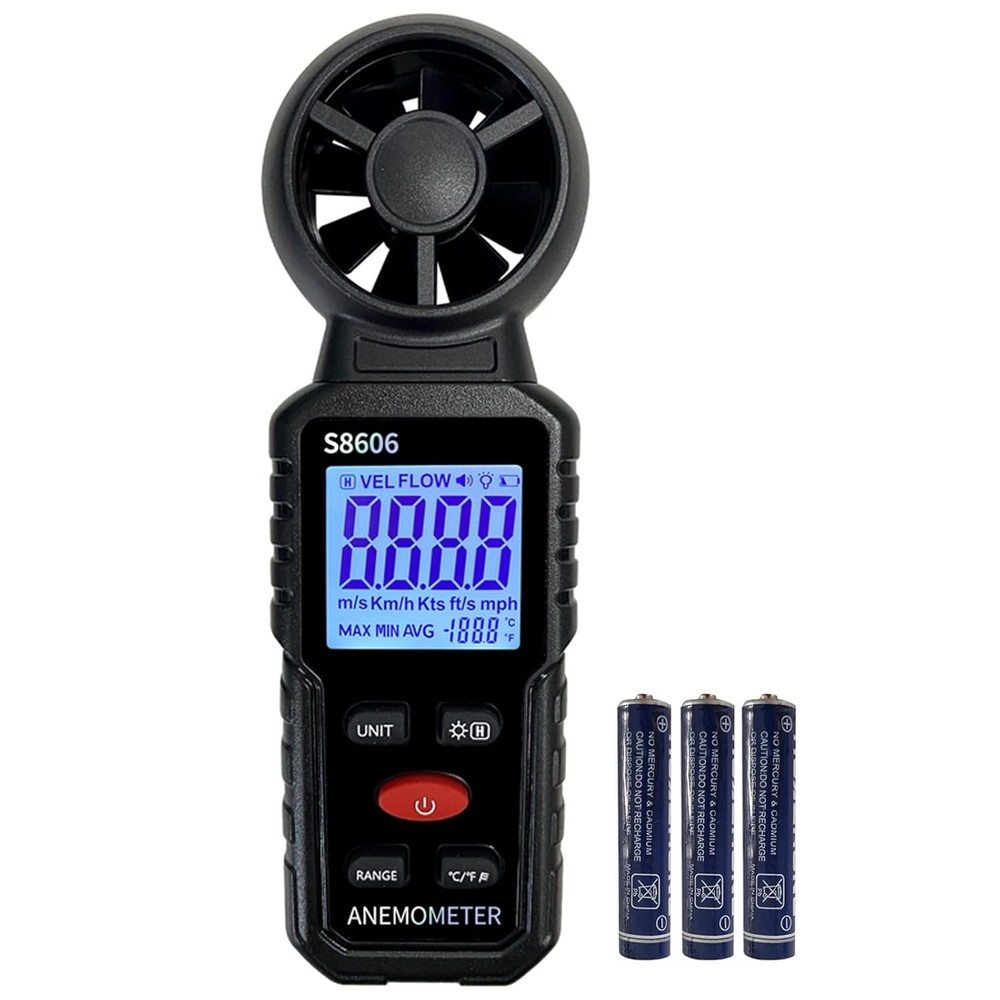 3 in 1 Handheld Anemometer Wind Speed Meter Gauge Speedometer