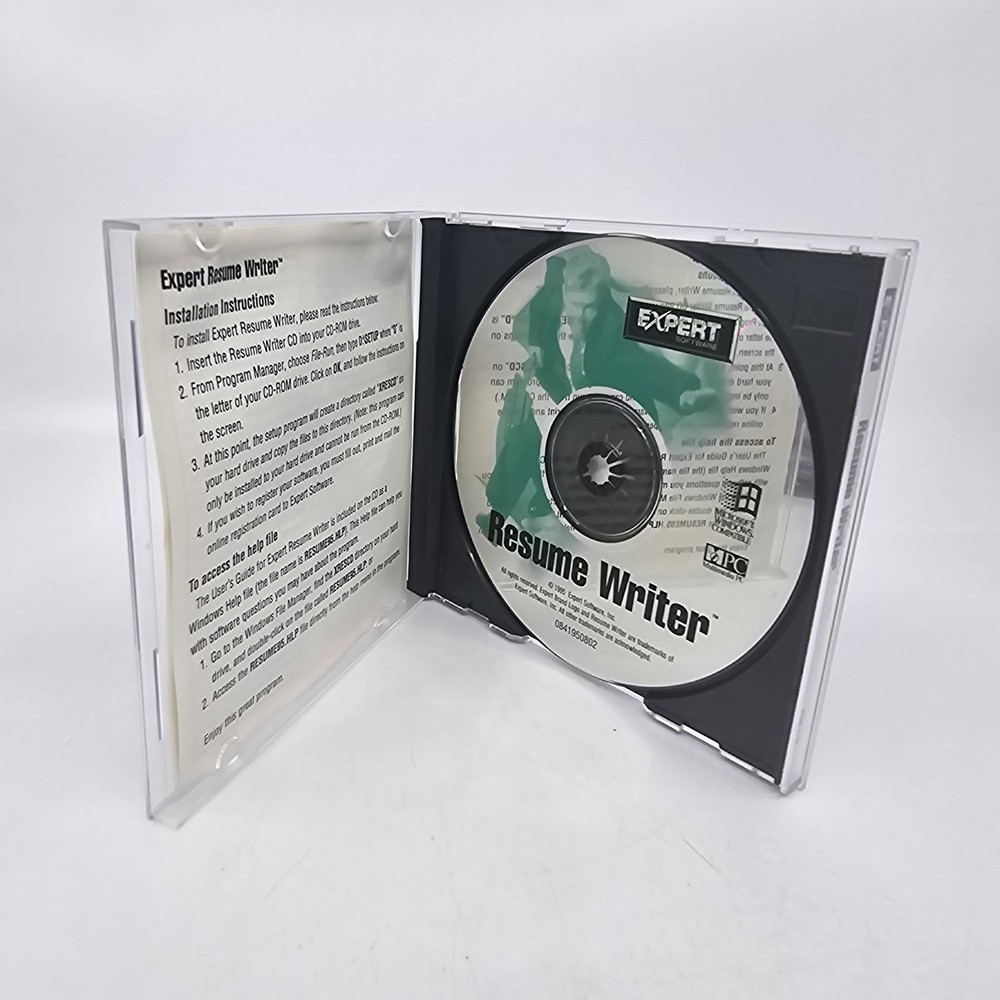 Expert Software Resume Writer CD-ROM PC Windows 95 & 3.1
