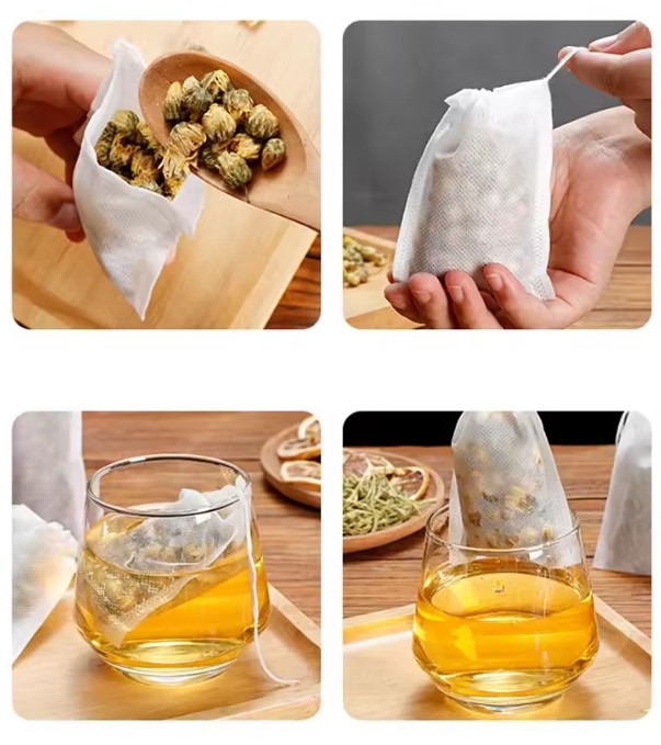 400-100 Disposable Tea Bag Empty Drawstring Filter Paper for Loose Leaf Tea US