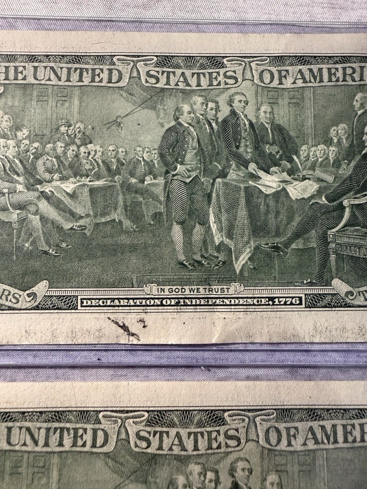 2017A 2$ Bills 2 Ink Blots Error 2 Consecutive Bills Plus One In Same Series