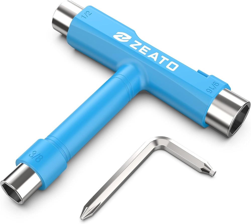 All-in-One Skateboard Tool Multi-Function T-Tool w/ Allen & Phillips Keys