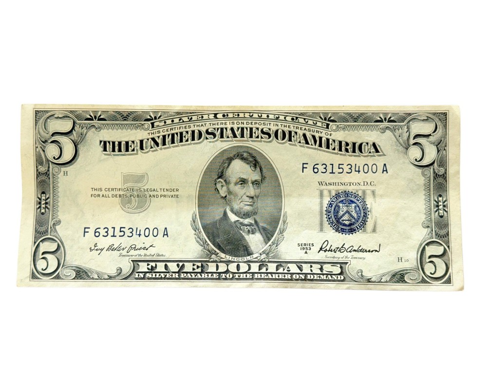 1953-A $5 Silver Certificate (VF)