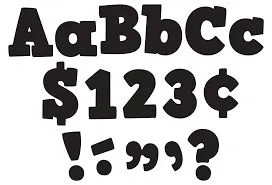 Black Bold Block 4' Letters Combo Pack