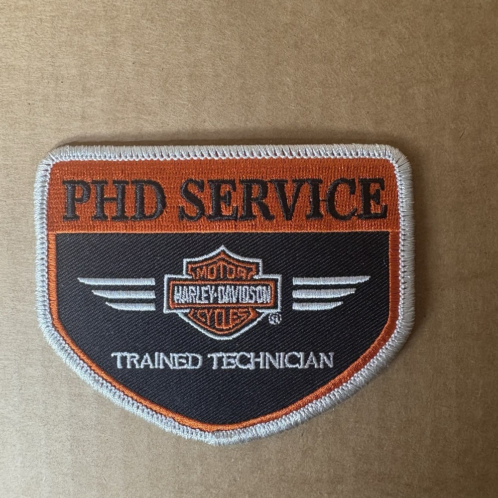 Harley-Davidson Patch PHD Service Trained Technician , 3-3/4" Sew or Iron On New