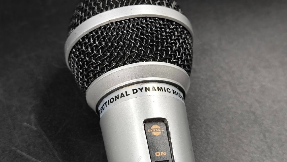 Uni-Directional Dynamic Microphone Used Working Silver