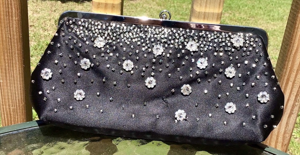 VTG Black Evening Clutch Purse By Inge Christopher