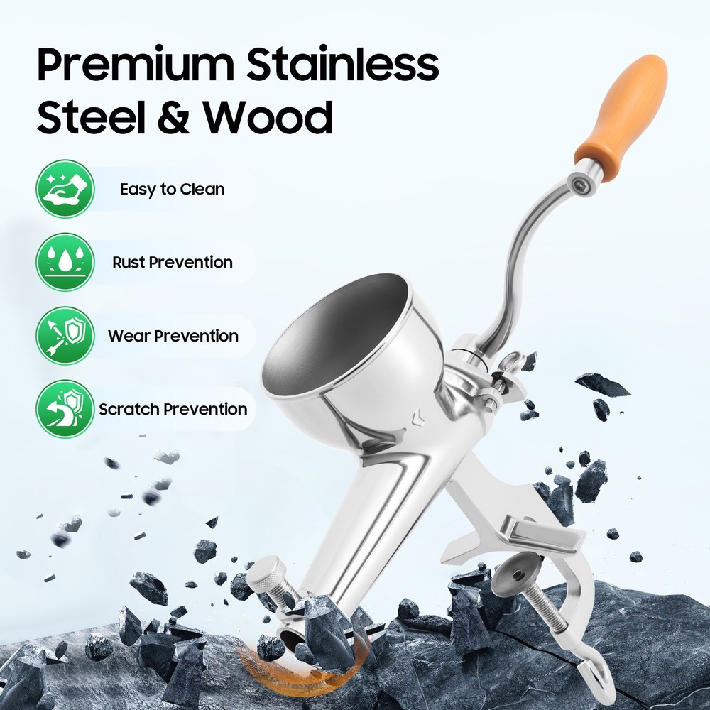 Manual Wheatgrass Juicer Hand Press Wheat Grass Fruit Juicing Extractor Silver