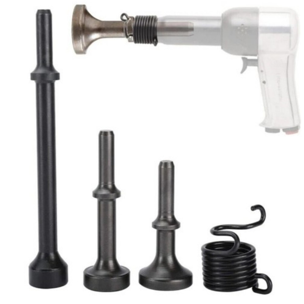 4 Pack Smoothing Pneumatic Air Hammer Bits Air Chisel Bits Tool Set with Spring