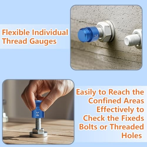 Nut and Bolt Thread Checker, Practical Thread Checker Box, 44pcs Male/Female