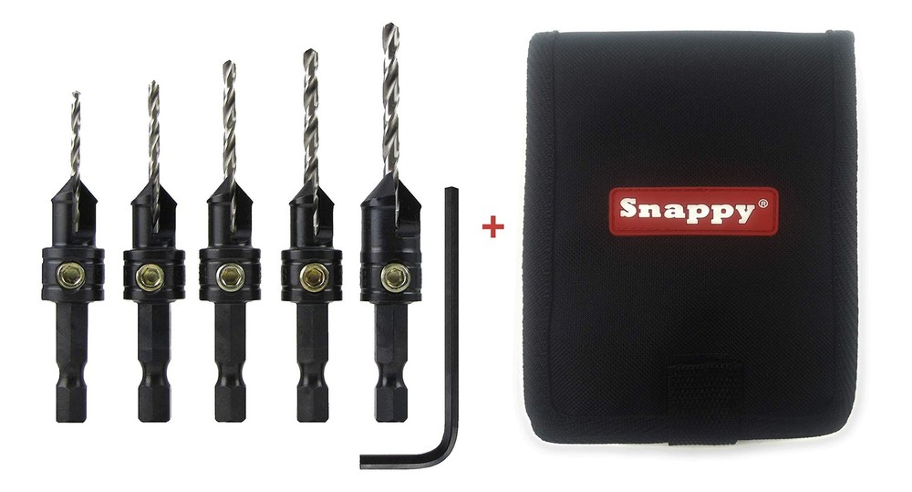 Make it Snappy Tools Brand Quick-Change 5-Pc. Countersink Drill Bit Set with ...
