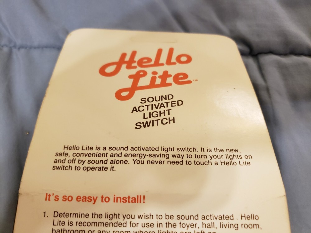 80s Hello Lite Sound Activated Light Switch Made in USA
