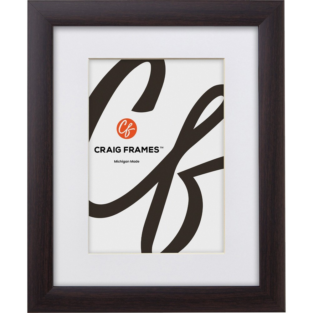 Contemporary 1", Dark Walnut Brown Picture Frame With a Single Mat