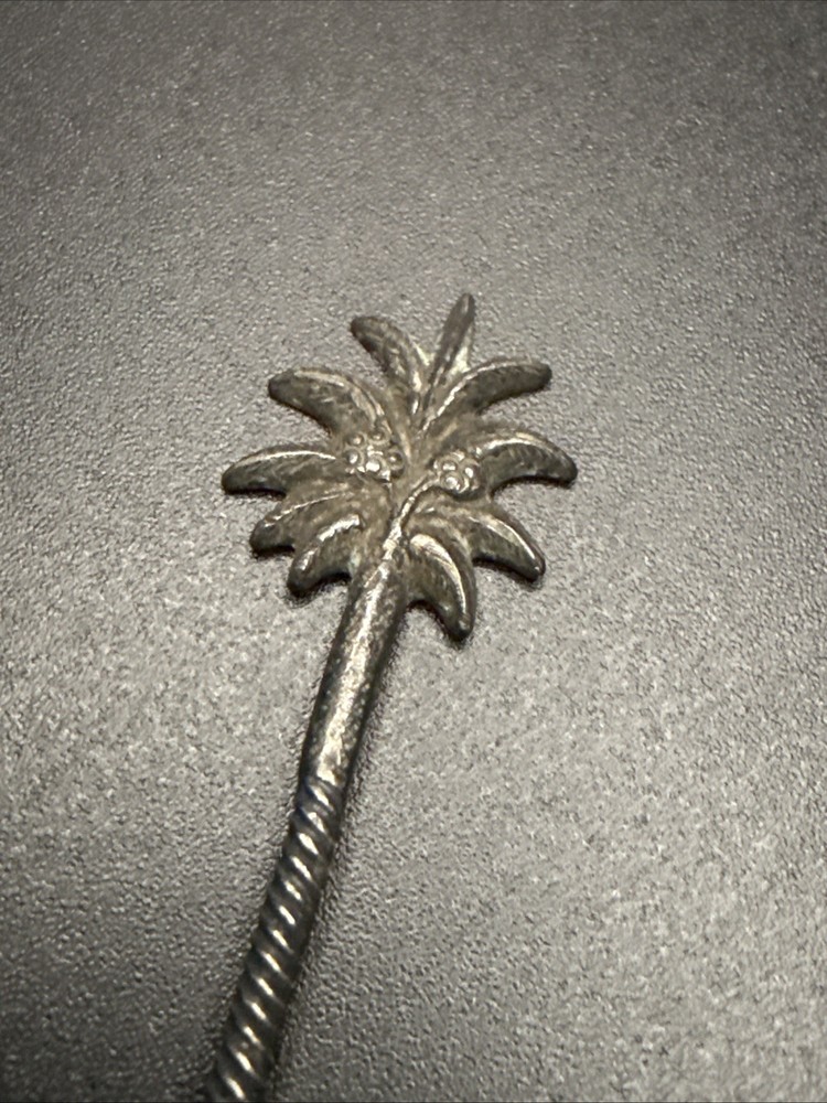 Vtg Tiny Palm Tree Salt Spoon 2.5”