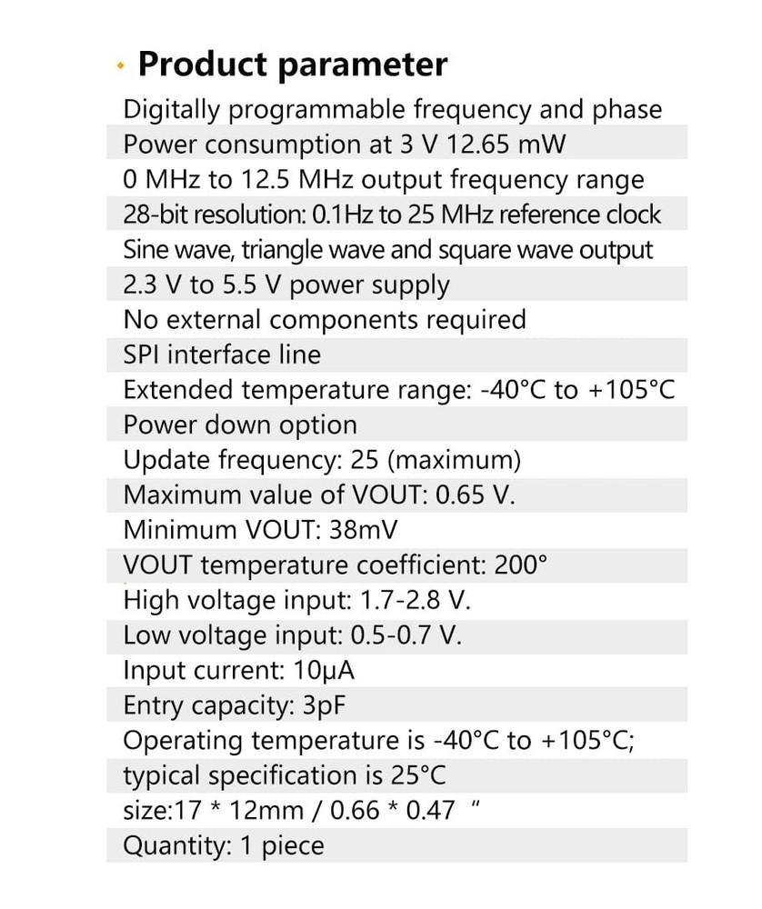 AD9833 Programmable Microprocessors Serial Interface Module GY-9833 Sine