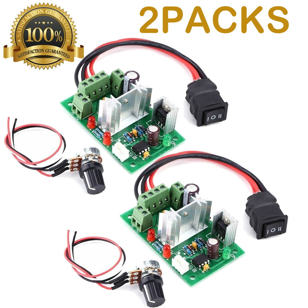 6V 12V 24V PWM DC Motor Speed Controller Reversible Switch Adjustable 2PCS