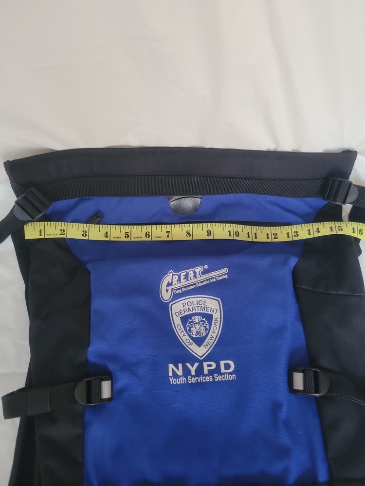 Vintage NYPD Large Backpack Blue / Black Ex