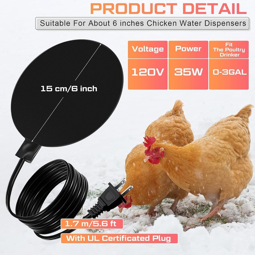 Energy-Efficient Chicken Water Heater for Cold Weather - Metal Bucket Approved