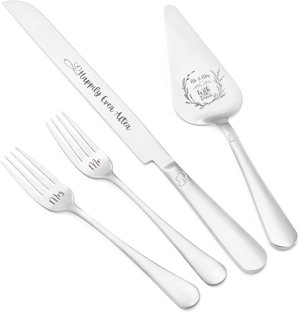 Wedding Cake Knife and Server Set, Heavy Duty Cake Cutting Set for Wedding, E...