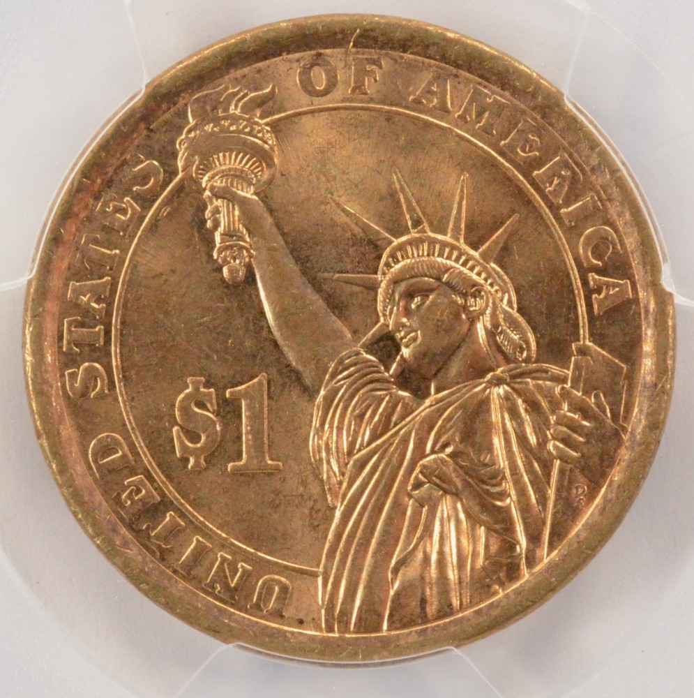 2007-P $1 George Washington Dollar Reverse Missing Clad Layer PCGS MS63