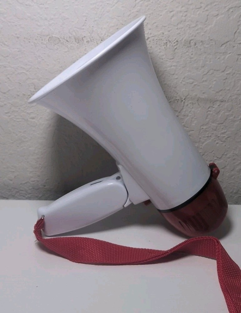Megaphone Red & White Battery Operated B385