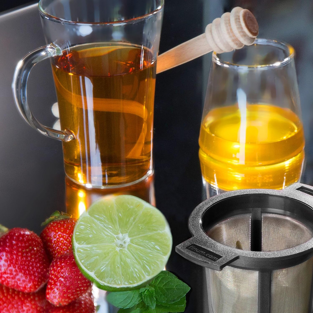 Reusable Stainless Steel Coffee and Tea Infusing Mesh Brewing Basket, Medium, Bl