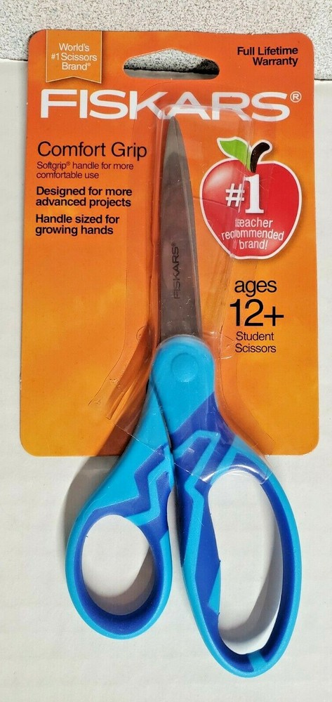 Fiskars Comfort Grip 7-In Student Scissors 12+ Blue Handles