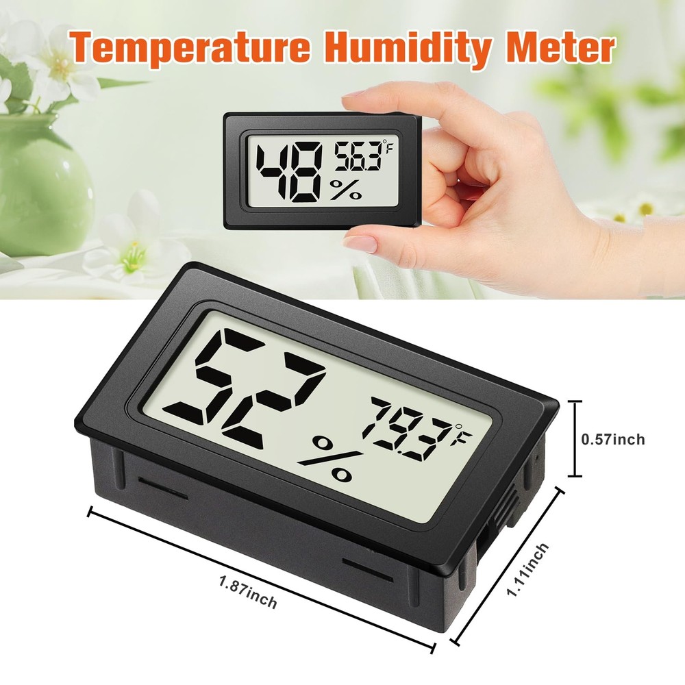 6 Pack Mini Hygrometer Indoor Humidity Meter, Small Digital Thermometer Humid...