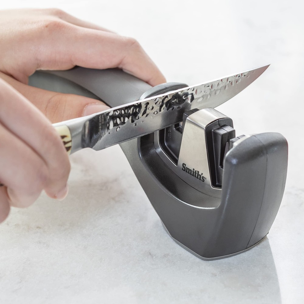 Smith’s 50032 Pull-Thru Knife Sharpener – Grey – Coarse & Fine Sharpeners – N...