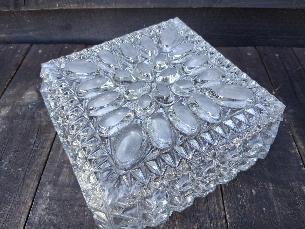 Square mid century Flush Mount Bubble Glass Ceiling Light FREE P&P