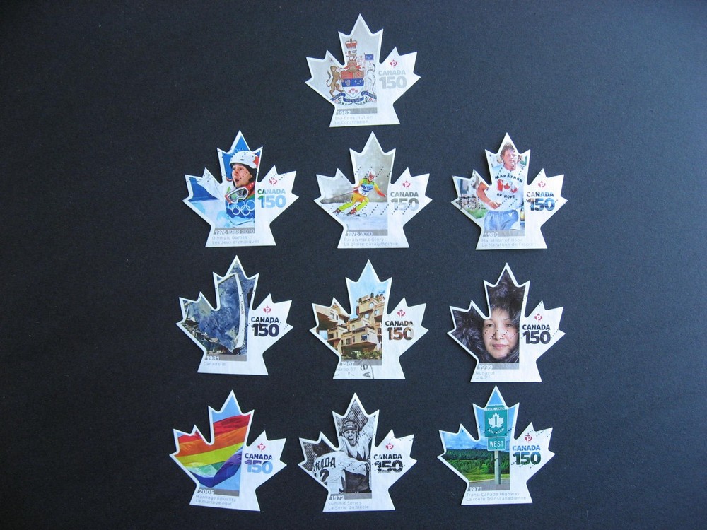 Canada 150th 10 used singles Sc 3000-9