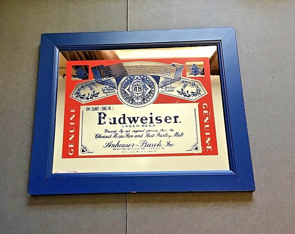 Vintage BUDWEISER Beer Mirror