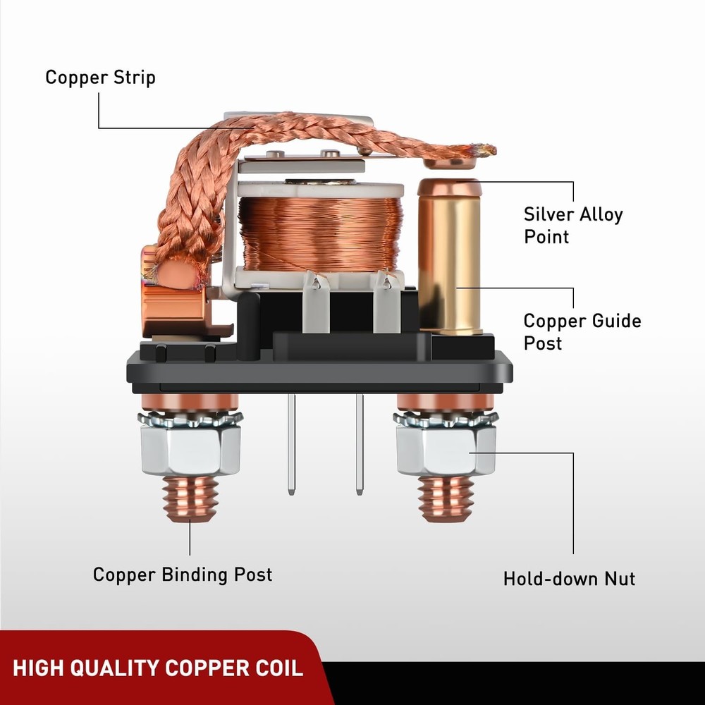 Nilight 200A Starter Relay 4 Pin Split Switch 12V Continuous Heavy Duty SPST