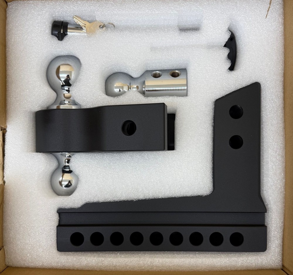 Richeer 39297 2.5'' Receiver 8'' Drop Rise Adjustable Trailer Tow Hitch