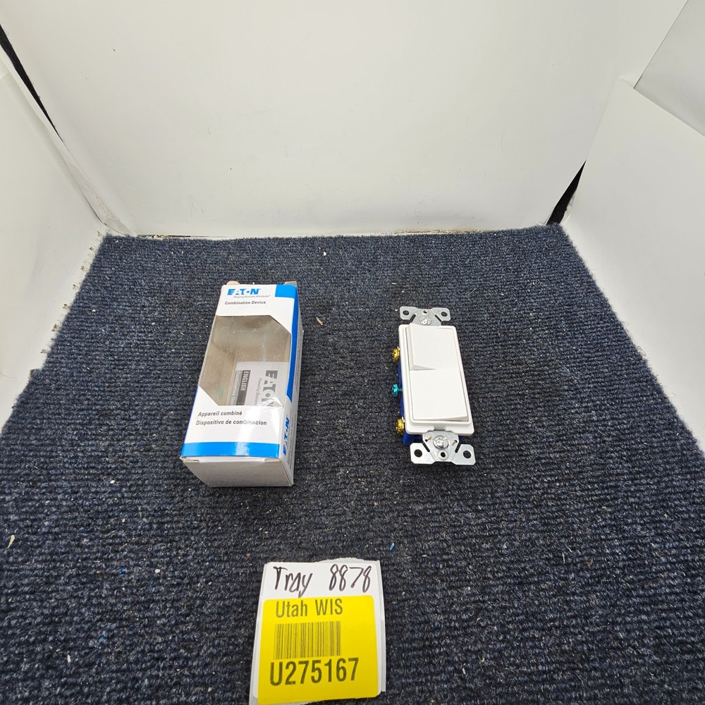 Eaton Wiring Devices 7728W-SP Decorator Duplex Combination Device White